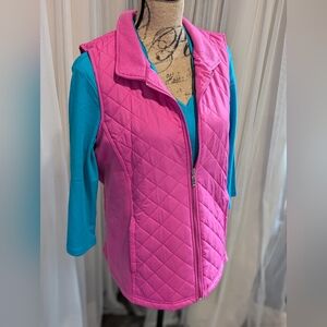 Diamond Quilted Zip-Front Vest